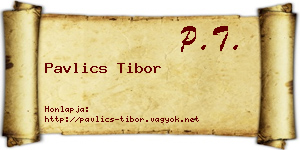 Pavlics Tibor névjegykártya